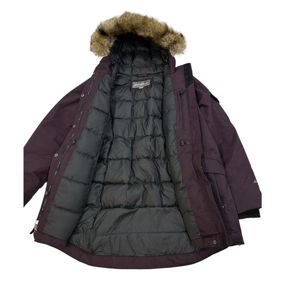 Eddie Bauer Superior 3.0 Down Parka Jacket Coat Womens XL Purple Plum 650 Fill - Picture 3 of 9